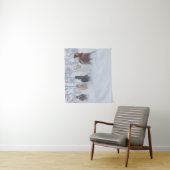 Tenture Chevaux à travers la neige (En situation)