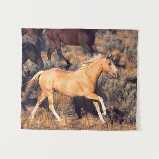 Tenture Chevaux courant dans un ranch Ponderosa (Devant (Horizontal))