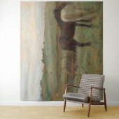 Tenture Chevaux dans une prairie, Peinture à l'huile, Edga (En situation)