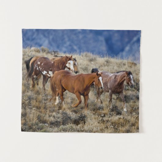 Tenture Chevaux errant dans les collines (Devant (Horizontal))
