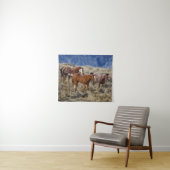 Tenture Chevaux errant dans les collines (En situation (horizontale))