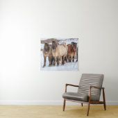 Tenture Chevaux islandais en hiver près de Hofn, Islande (En situation (horizontale))