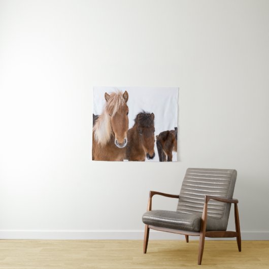 Tenture Chevaux Islandais mignons ensemble (En situation (horizontale))