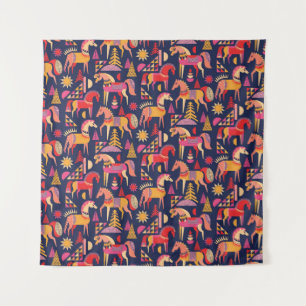 Tenture Chevaux Scandinaves : Décoration Décorative Sans C