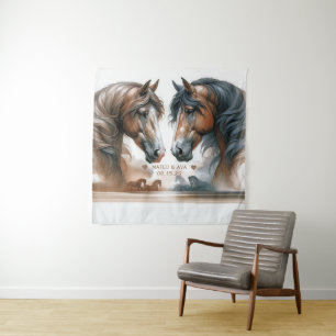 Tenture Chevaux Spéciaux Mariage Couple Brun