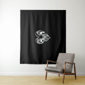 Tenture Chèvre satanique maléfique Baphomet sabbatique (En situation)