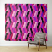 Tenture Chevron/Herringbone Abstrait | Violets & Violet (En situation (horizontale))