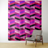 Tenture Chevron/Herringbone Abstrait | Violets & Violet (En situation)