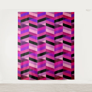 Tenture Chevron/Herringbone Abstrait Violets & Violet