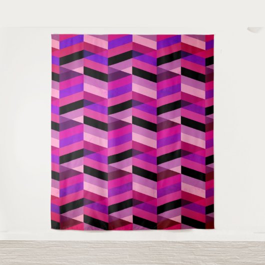 Tenture Chevron/Herringbone Abstrait | Violets & Violet (Devant)