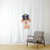 Tenture Chibi Anime Police Poodle Chien (En situation)