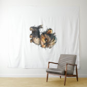 Tenture Chibi Yorkshire Terrier (En situation (horizontale))