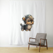 Tenture Chibi Yorkshire Terrier (En situation)