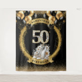 Tenture Chic 50e Anniversaire Diamants Numéros talons haut (Devant)