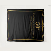 Tenture Chic 50e Anniversaire Noir n Or Fond photo (Devant (Horizontal))