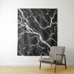 Tenture Chic  Aspect Marbre Noir & Blanc  Glamour
