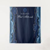 Tenture Chic Bat mitzvah Party Navy Blue Gold Photo Booth (Devant)
