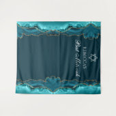 Tenture Chic Bat mitzvah Party Turquoise Gold Photo Booth (Devant (Horizontal))