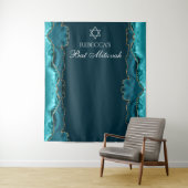 Tenture Chic Bat mitzvah Party Turquoise Gold Photo Booth (En situation)