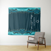 Tenture Chic Bat mitzvah Party Turquoise Gold Photo Booth (En situation (horizontale))