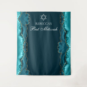 Tenture Chic Bat mitzvah Party Turquoise Gold Photo Booth