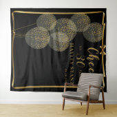 Tenture Chic Black n Gold Photo de l'anniversaire de la fe (En situation (horizontale))