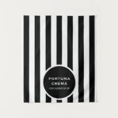 Tenture Chic Black & White Stripes Business Name Event  (Devant)