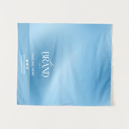 Tenture Chic Blue Gradient Logo Event Display Table Runner (Devant (Horizontal))