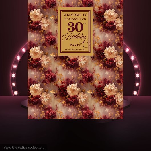 Tenture Chic Blush Bourgogne Gold 30e anniversaire Context