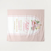 Tenture Chic blush petals and prosecco bridal party banner (Devant (Horizontal))