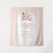 Tenture Chic blush petals and prosecco bridal party banner (Devant)