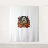 Tenture Chic chien Carlin avec Citrouille Automne Hallowee (Devant)