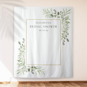 Tenture Chic Greenery Bridal Shower Photo Booth Backdrop