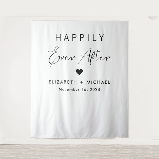 Tenture Chic Heureux Jamais Après Mariage (Devant)