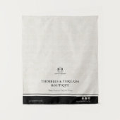 Tenture Chic Linen Black Business Logo Event Display Table (Devant)