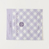 Tenture Chic Purple Checker Bakery Logo Event Table Runner (Devant (Horizontal))