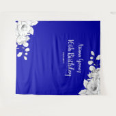 Tenture Chic Royal Bleu Blanc Floral (Devant (Horizontal))