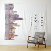 Tenture Chicago Skyline Wedding Photo Backdrop (En situation (horizontale))