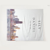 Tenture Chicago Skyline Wedding Photo Backdrop (Devant (Horizontal))