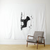 Tenture Chien à Chien à Chien - Halloween Lune Silhouette  (En situation (horizontale))