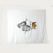 Tenture Chien à poils longs portant la couronne (Devant (Horizontal))