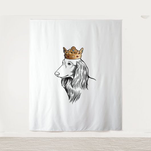 Tenture Chien à poils longs portant la couronne (Devant)