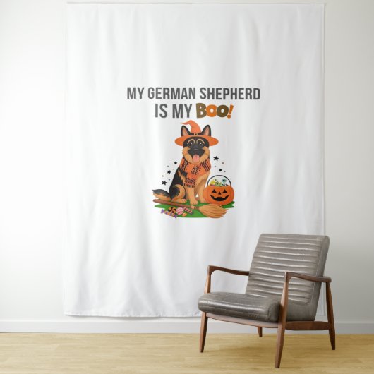 Tenture Chien à pointer germanique - Halloween Moon Si (En situation)
