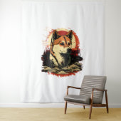 Tenture Chien Akita Inu (En situation)