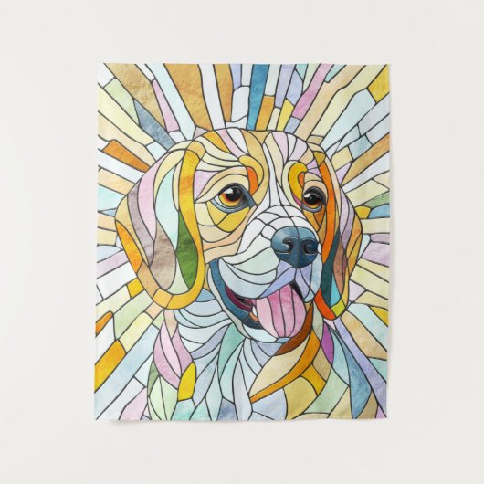 Tenture Chien beagle - Art Mosaïque coloré (Devant)