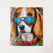 Tenture Chien beagle avec lunettes de soleil (Devant)