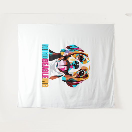 Tenture Chien Beagle de l'état d'esprit (Devant (Horizontal))