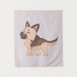 Tenture Chien berger allemand de Kawaii
