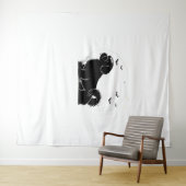 Tenture Chien Chih Tzu - Silhouette de lune d'Halloween Cl (En situation (horizontale))