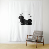 Tenture Chien Chih Tzu - Silhouette de lune d'Halloween Cl (En situation)